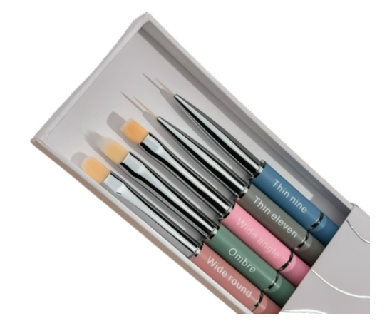 HEYLOVE. Nail Brushes Set, Набір пензликів 5 штук #1