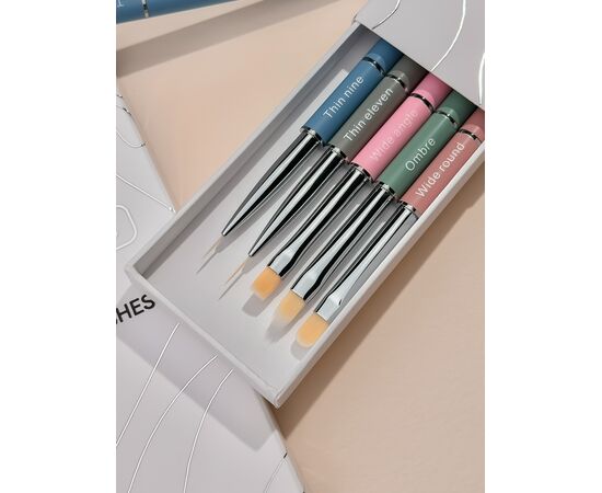 HEYLOVE. Nail Brushes Set, Набір пензликів 5 штук #3