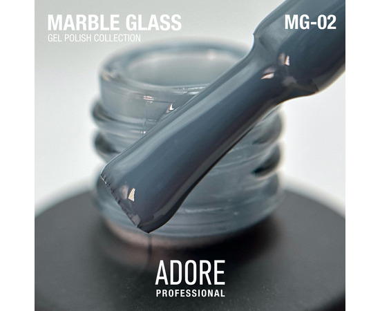 ADORE. Marble Glass Gel Polish, #MG-02, Beryl, 8 ml. Вітражний гель-лак, сіро-блакитна глазур #2