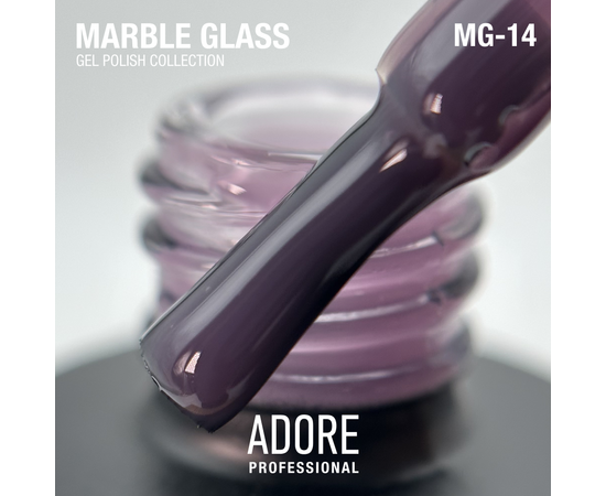 ADORE. Marble Glass Gel Polish, #MG-14, Amethyst, 8 ml. Вітражний гель-лак, бузкова глазур #2
