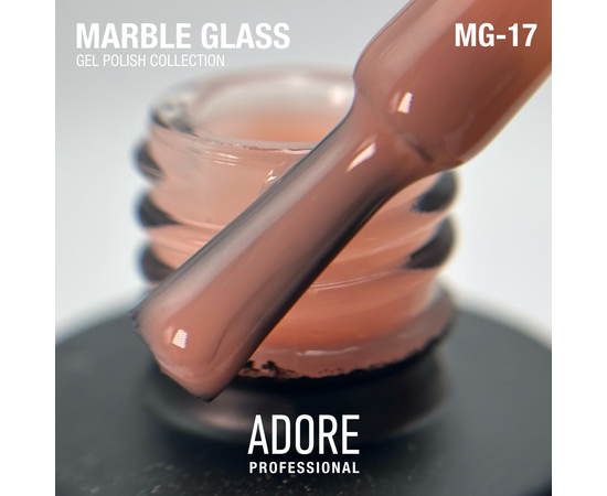 ADORE. Marble Glass Gel Polish, #MG-17, Coral, 8 ml. Вітражний гель-лак, коралова глазур #2
