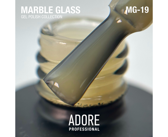ADORE. Marble Glass Gel Polish, #MG-19, Magnesite, 8 ml. Вітражний гель-лак, лимонна глазур #2