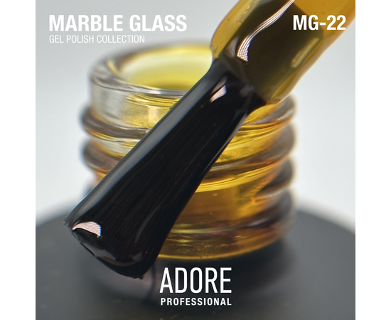 ADORE. Marble Glass Gel Polish, #MG-22, Topaz, 8 ml. Вітражний гель-лак, бурштиновий вітраж #2