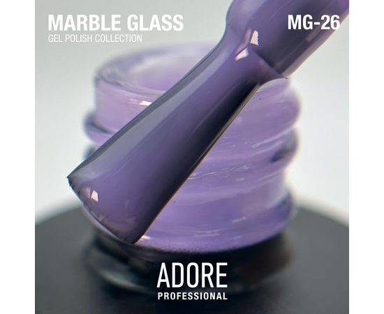 ADORE. Marble Glass Gel Polish, #MG-26, Sapphire, 8 ml. Вітражний гель-лак, бузковий вітраж #2