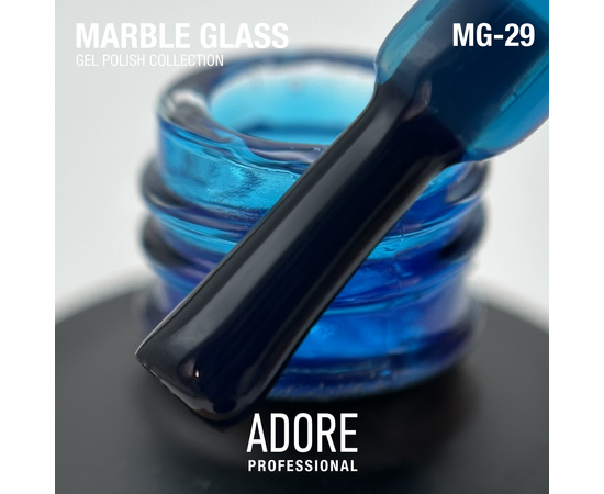 ADORE. Marble Glass Gel Polish, #MG-29, Lazurite, 8 ml. Вітражний гель-лак, яскраво-синій #2