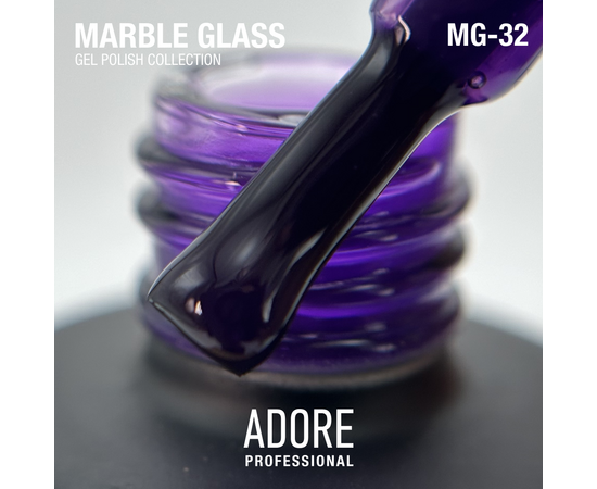 ADORE. Marble Glass Gel Polish, #MG-32, Kunzite, 8 ml. Вітражний гель-лак, світло-фіолетовий #2