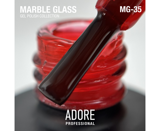 ADORE. Marble Glass Gel Polish, #MG-35, Pyrope, 8 ml. Вітражний гель-лак, вогненно-червоний #2