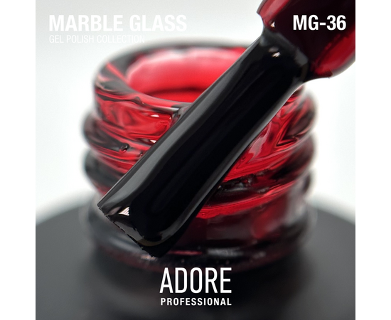 ADORE. Marble Glass Gel Polish, #MG-36, Blood, 8 ml. Вітражний гель-лак, яскраво-червоний #2