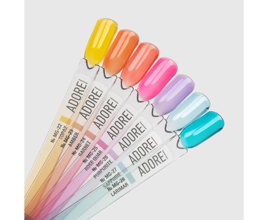ADORE. Marble Glass Gel Polish, #MG-27, Sapphire, 8 ml. Вітражний гель-лак, блакитний вітраж #3