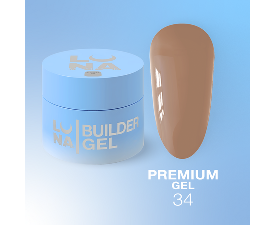 LUNAmoon. Premium Builder Gel #34, 15 ml, моделюючий гель #1
