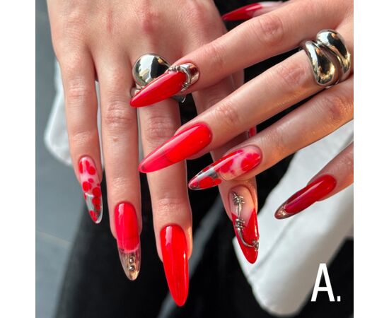ADORE. Marble Glass Gel Polish, #MG-35, Pyrope, 8 ml. Вітражний гель-лак, вогненно-червоний #5