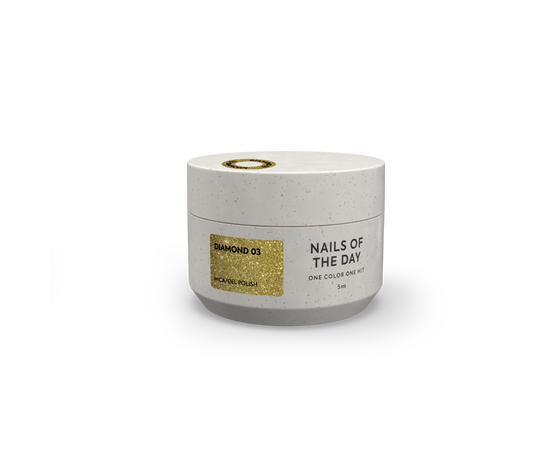 NOTN Гель-лак Diamond Premium №03, 5 ml, золотий з дрібною металевою поталлю #1
