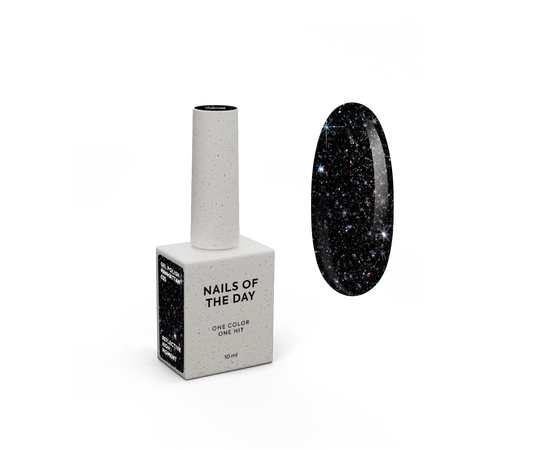 NOTN Гель-лак Manhattan, світловідбиваючий чорний з голографічним шимером, 10 ml #3