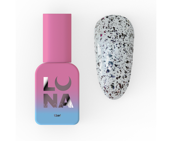 LUNAmoon. Argent Top Coat, 13 ml, топ зі сріблястою поталлю #1