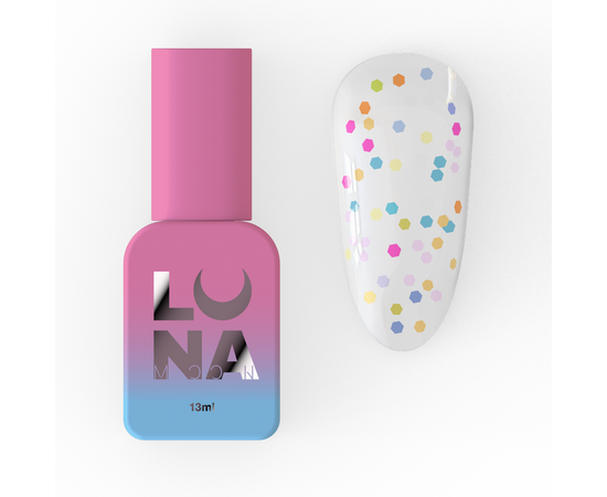 LUNAmoon. Bonbon Top Coat, 13 ml, топ з кольоровими пластівцями #1