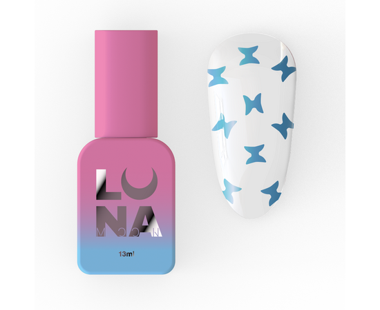 LUNAmoon. Blue Butterfly Top Coat, 13 ml, топ з блакитними метеликами #1