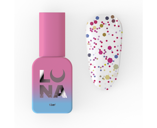 LUNAmoon. Confetti Top Coat, 13 ml, топ з кольоровими шестигранниками #1