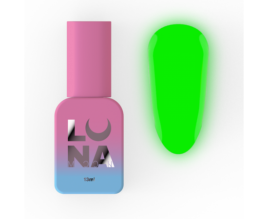 LUNAmoon. Shine Dark Top Coat, glowing in the dark, Green, 13 ml, Топ люмінесцентний #1
