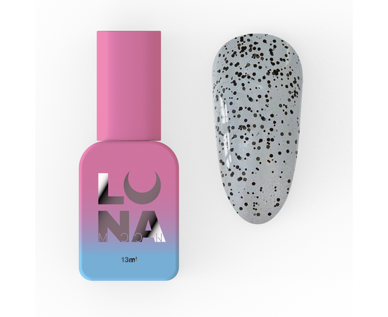 LUNAmoon. Stain Top Coat, 13 ml, топ з чорними часточками #1