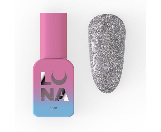 LUNAmoon. Flash Silver Top Coat, Reflective, 13 ml, світловідбиваючий топ #1