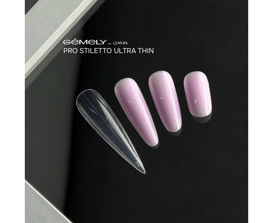 GÉMELY (ex GA&MA). Top nail forms, Pro Stiletto, Ultra Thin, 150 pcs. Верхні форми "Про Стилет", надтонкі #2