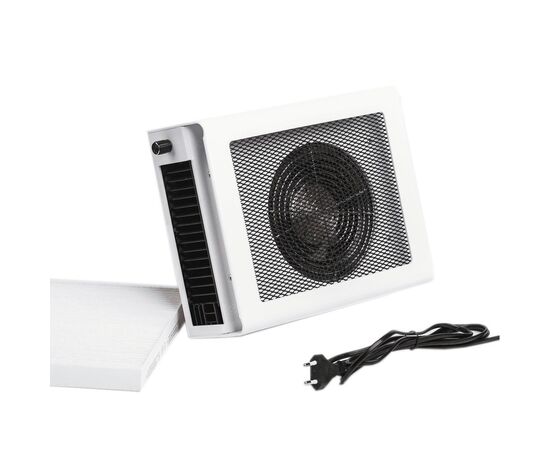 Desktop Nail dust Collector "Air Max NF9 Tornado", Витяжка настільна з регулятором потужності, біла решітка, двигун Німеччина #3