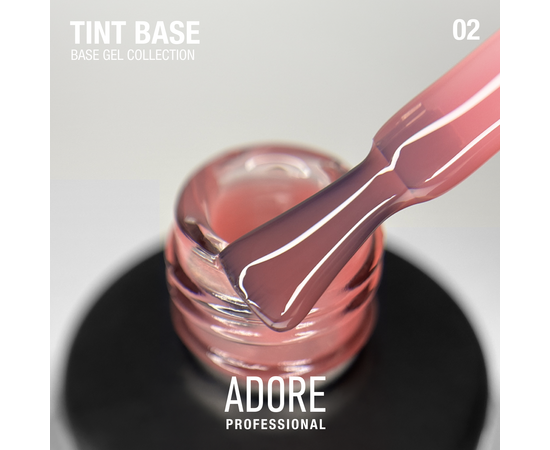 ADORE. Tint Base, №02, Kissel, 15 ml. Напівпрозора кольорова база для нігтів #2