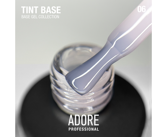 ADORE. Tint Base, №06, Dusk, 15 ml. Напівпрозора кольорова база для нігтів #2