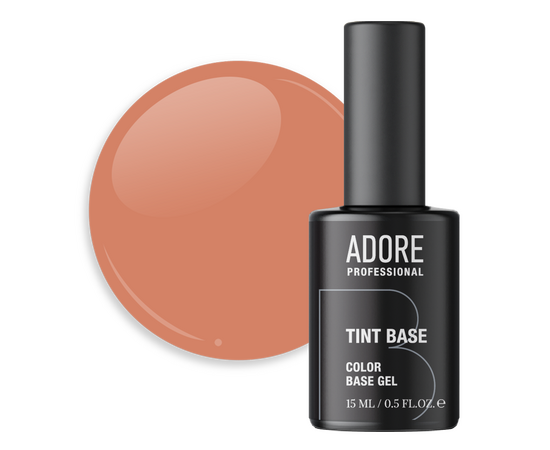 ADORE. Tint Base, №03, Bourbon, 15 ml. Напівпрозора кольорова база для нігтів #1
