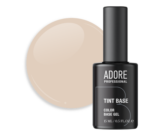 ADORE. Tint Base, №04, Soywax, 15 ml. Напівпрозора кольорова база для нігтів #1