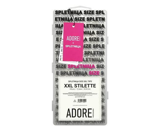ADORE. SPLETNIца SIZE, Gel Tips, Stilette XXL, 240 pcs. Гелеві тіпси, екстрадовгий стилет #1