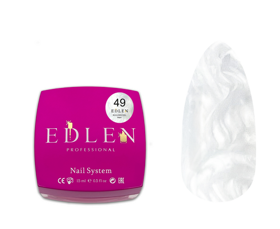 EDLEN. Builder gel Pearl #49, 15 ml. Гель для нарощування з перламутром #1