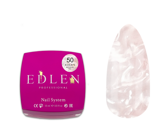 EDLEN. Builder gel Pearl #50, 15 ml. Гель для нарощування з перламутром #1