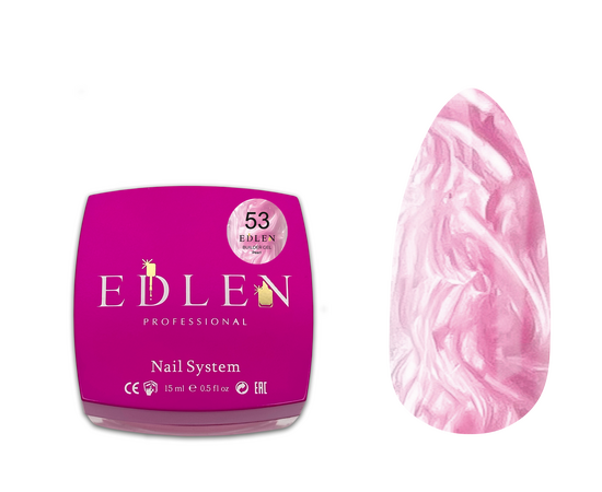 EDLEN. Builder gel Pearl #53, 15 ml. Гель для нарощування з перламутром #1