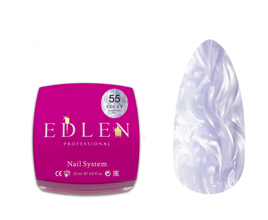 EDLEN. Builder gel Pearl #55, 15 ml. Гель для нарощування з перламутром #1