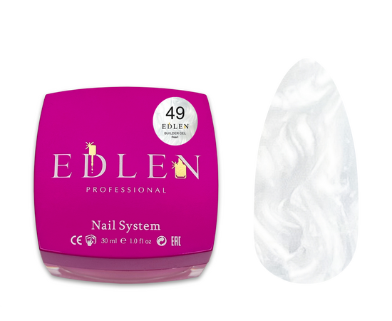 EDLEN. Builder gel Pearl #49, 30 ml. Гель для нарощування з перламутром #1