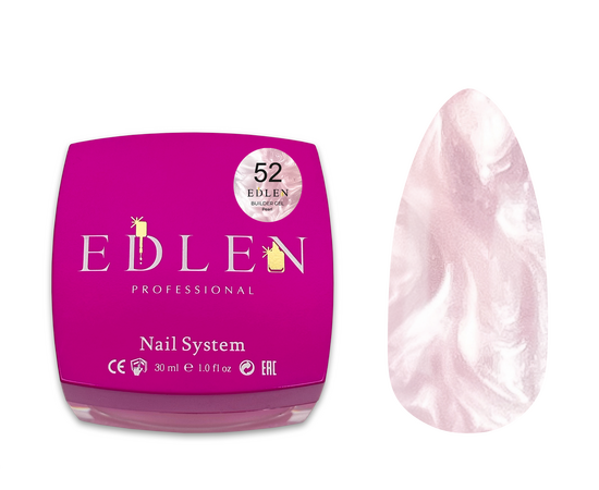 EDLEN. Builder gel Pearl #52, 30 ml. Гель для нарощування з перламутром #1