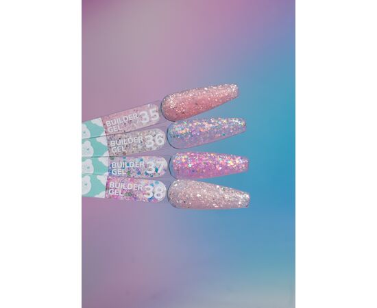 You Are Cute. Builder Gel #37, 15 ml, гель для нарощування з блискучими частинками #4