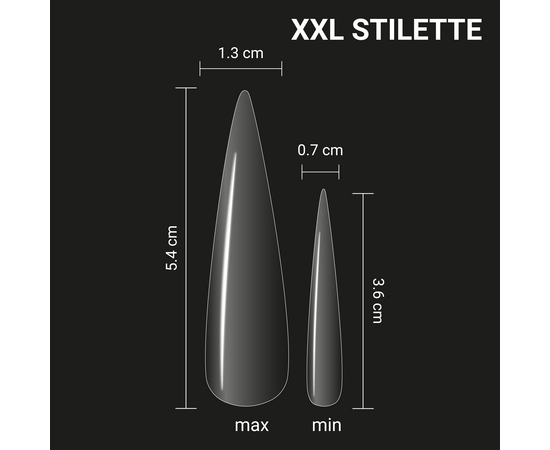 ADORE. SPLETNIца SIZE, Gel Tips, Stilette XXL, 240 pcs. Гелеві тіпси, екстрадовгий стилет #3