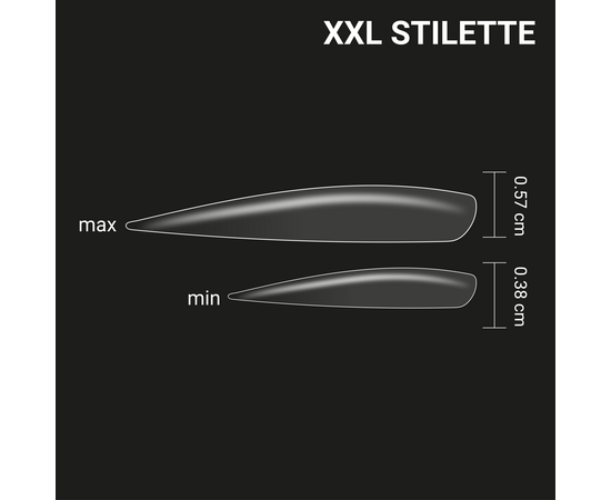 ADORE. SPLETNIца SIZE, Gel Tips, Stilette XXL, 240 pcs. Гелеві тіпси, екстрадовгий стилет #4