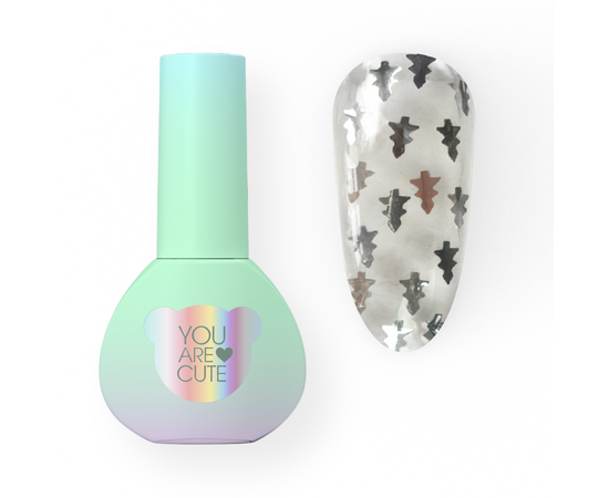 You Are Cute. Winter Wish Top Coat, #1, 5 ml. Прозорий топ з ялинками #1