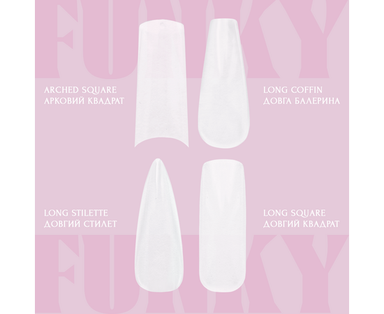 ADORE. Funky Gel Tips, MIX, 240 pcs. Гелеві тіпси, мікс форм #2