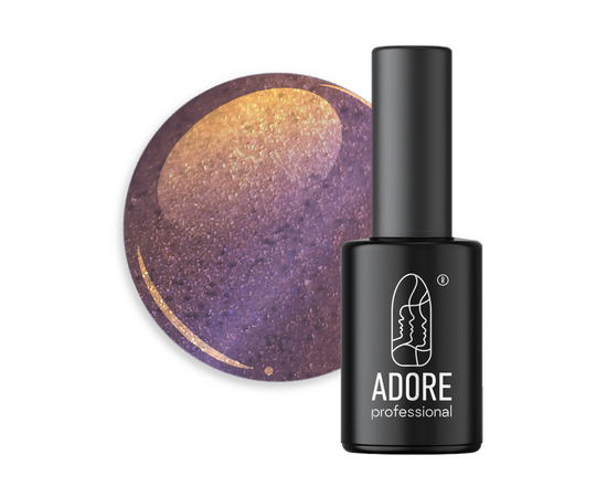 ADORE. Cat's Eye Gel Polish, #U-03, 8 ml. Гель-лак "котяче око"-хамелеон, фіолетовий із бронзовим відблиском #1