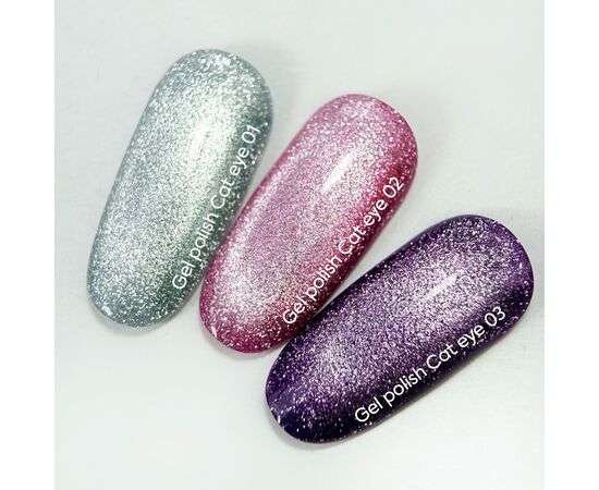 NOTD. Gel Polish "Cat eye" #01, 6 ml, гель-лак "котяче око" з поталлю #3