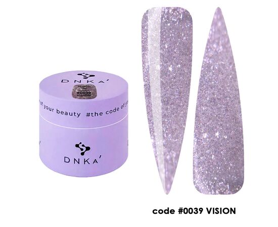DNKa’. Builder Gel Vision #0039, 15 ml, гель для моделювання з блискітками #1