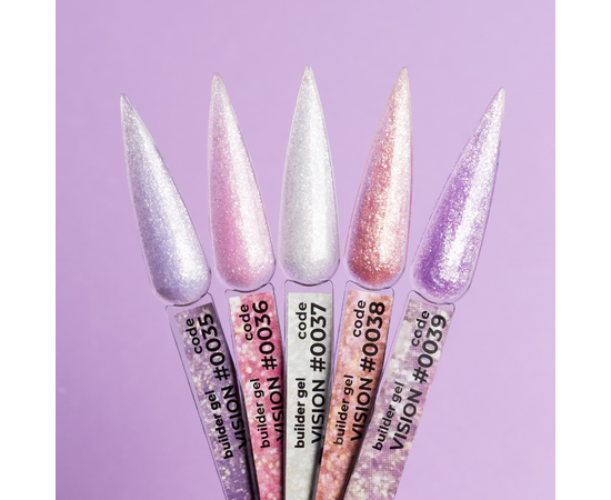 DNKa’. Builder Gel Vision #0037, 15 ml, гель для моделювання з блискітками #4