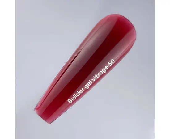 NOTD. Vitrage Builder Gel, #50, 15 ml. Вітражний гель для нарощування, червоний #5
