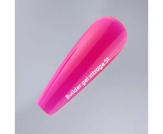 NOTD. Vitrage Builder Gel, #51, 15 ml. Вітражний гель для нарощування, рожевий #5