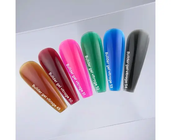 NOTD. Vitrage Builder Gel, #54, 15 ml. Вітражний гель для нарощування, чорний #8