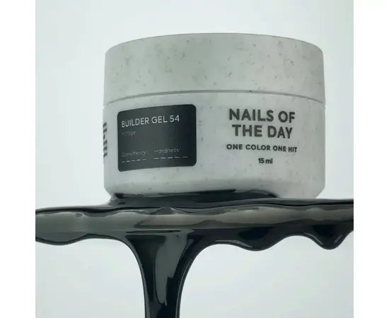 NOTD. Vitrage Builder Gel, #54, 15 ml. Вітражний гель для нарощування, чорний #2